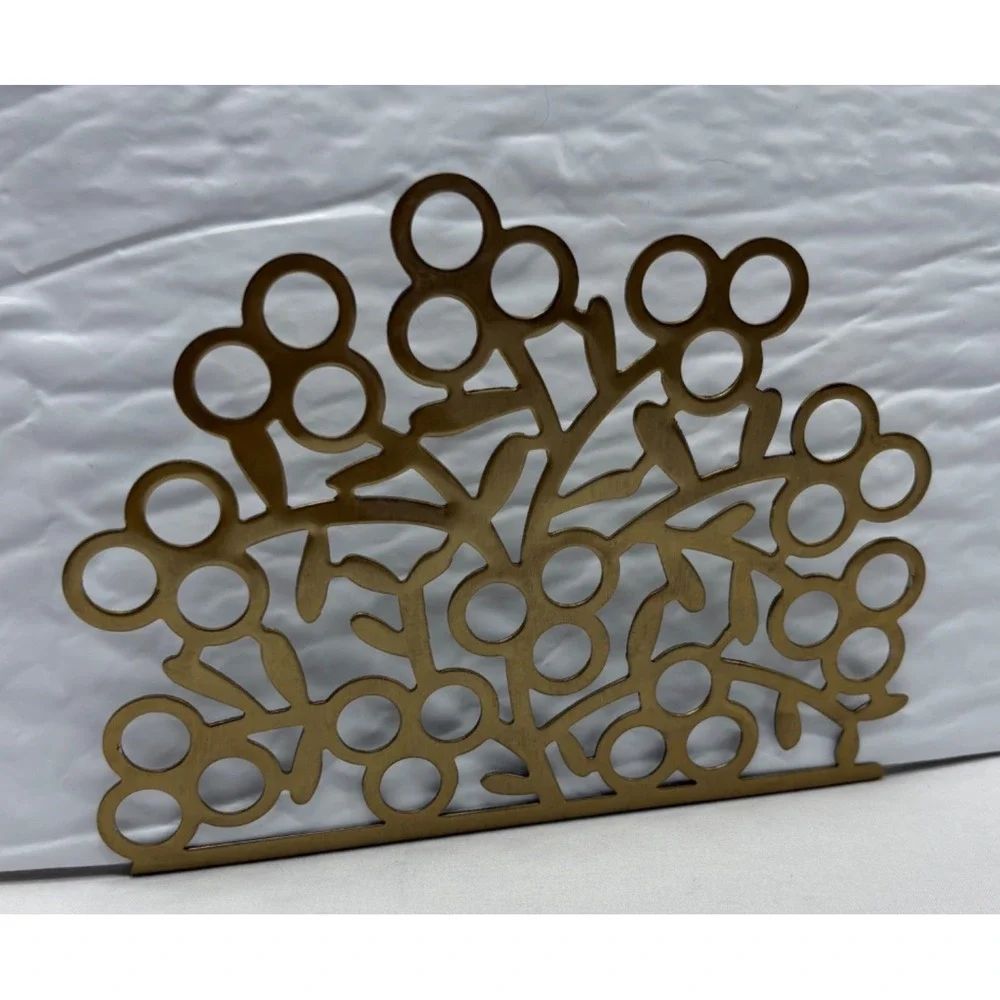 Ikea Vinterfint Napkin Holder Gold Color 505.799.70 Circle Motif